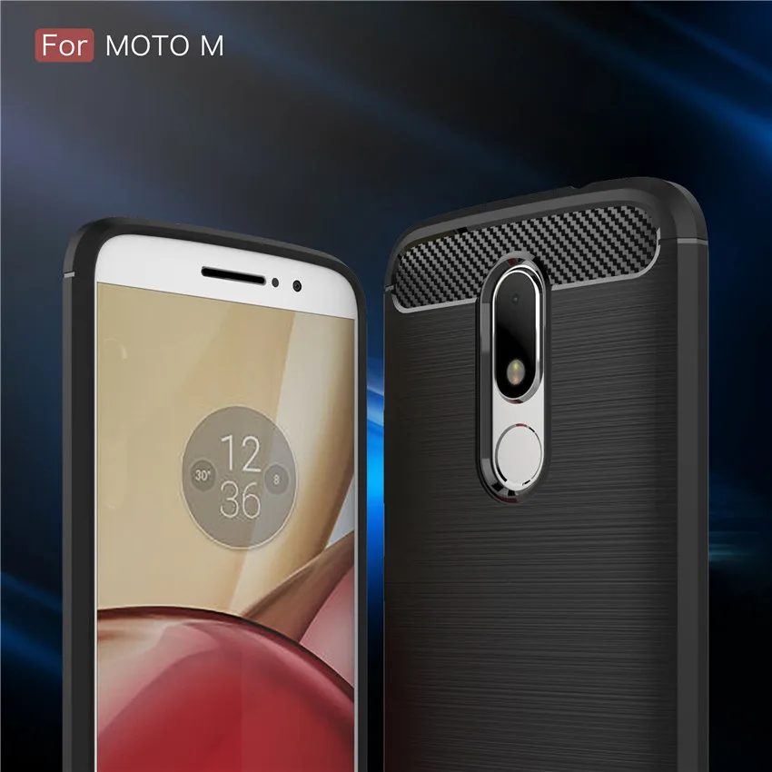 

For Motorola MOTO M Carbon Fiber Texture Brushed TPU Protective Mobile Cover