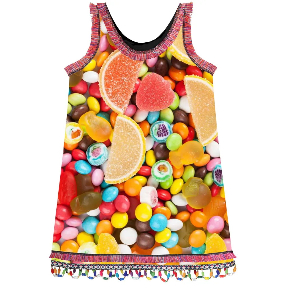 baby Girls Dresses big brand delicious candy Print Children Designer