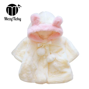 

MezyTicky Toddler Winter keep Warm Outerwear Baby Cute bear ears Hooded Coats Infant Children flannel Cloak Girls Thick Clothes