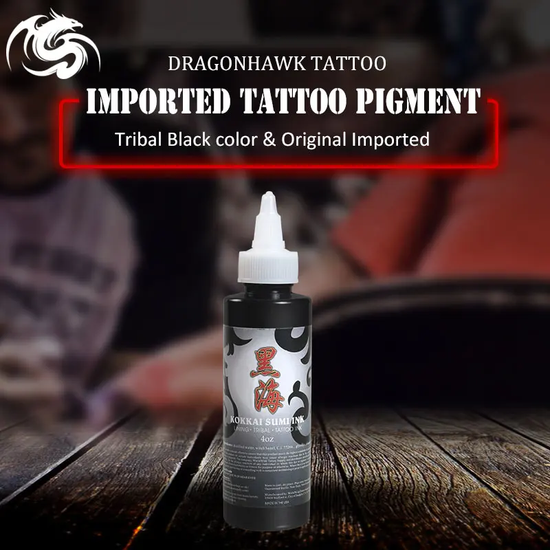 Original Import Tattoo Ink Black Color 4oz & 16oz Bottled Pigment
