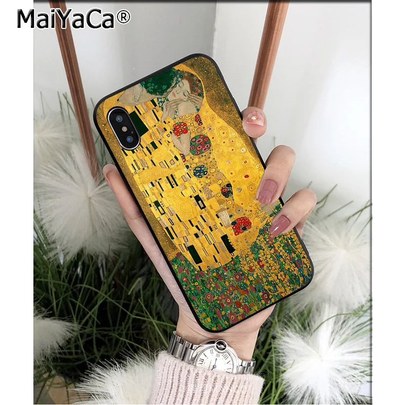 MaiYaCa Gustav Klimt Art Силиконовый ТПУ мягкий черный чехол для телефона для iPhone 8 7 6 6S Plus 5 5S SE XR X XS MAX Coque Shell