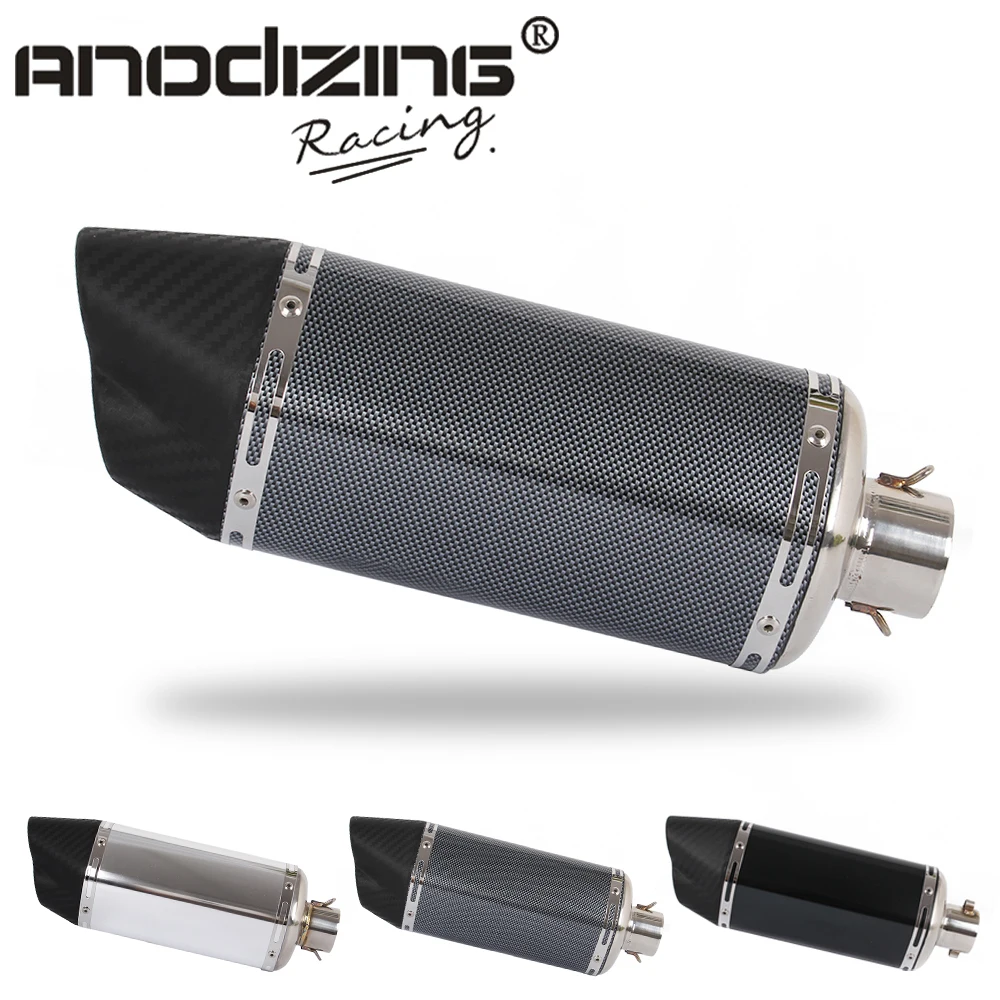 51mm Motorcycle Exhaust Stainless Steel Muffler Pipe Double Air Outlet