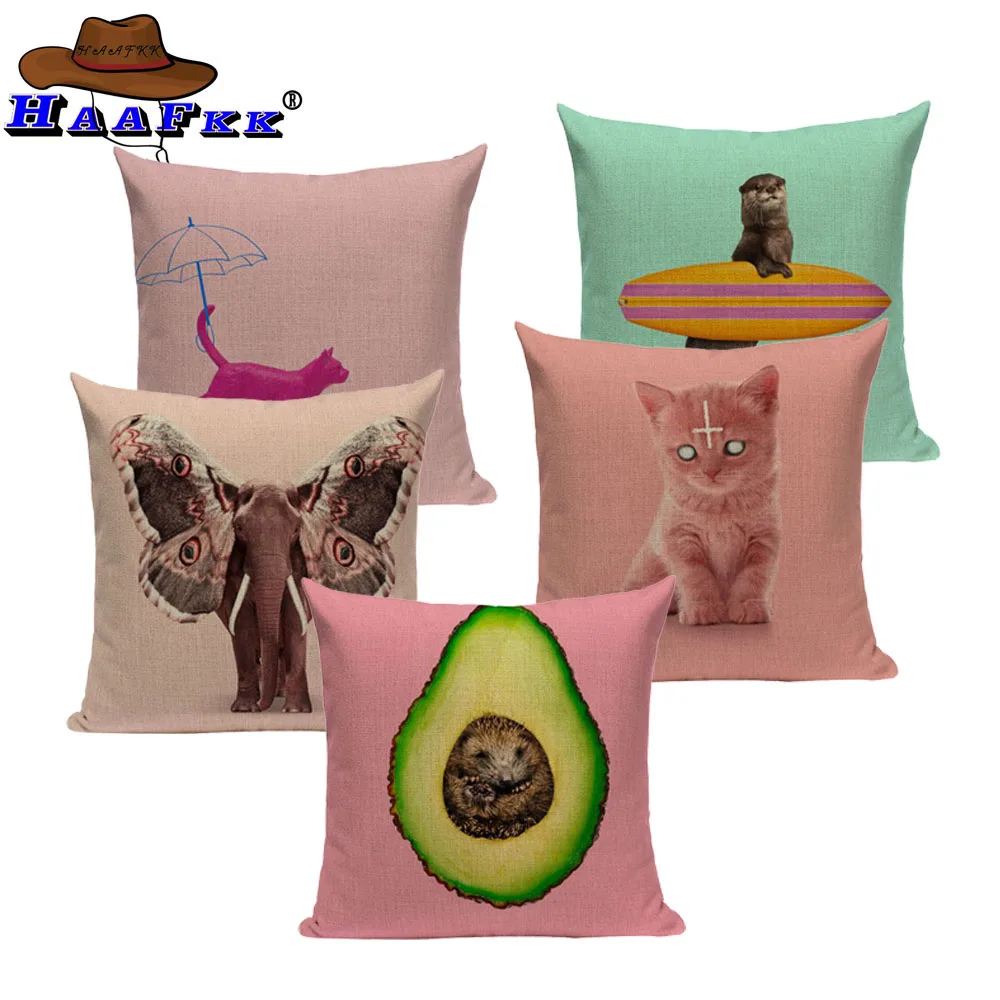 Pink flamingo cushion cover home decor Custon pillow Colorful pattern 45Cmx45Cm Square Bed Printing Cushions throw pillows | Дом и сад