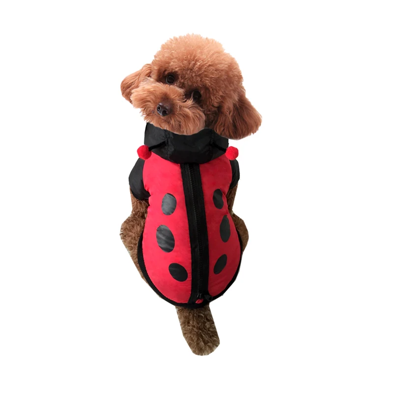 Pet Costumes Dog Jacket Cloth for Dogs Cute Ladybug windbreaker Style Pet Puppy Dog Clothes Teddy Dogs Vip Chihuahua Qiu Dong Outfit
