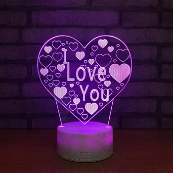 

Trade New Love Night Lamp Creative Energy Saving Electronic Product Led Decorative 3d Lamp Festival 3d Light Fixtures