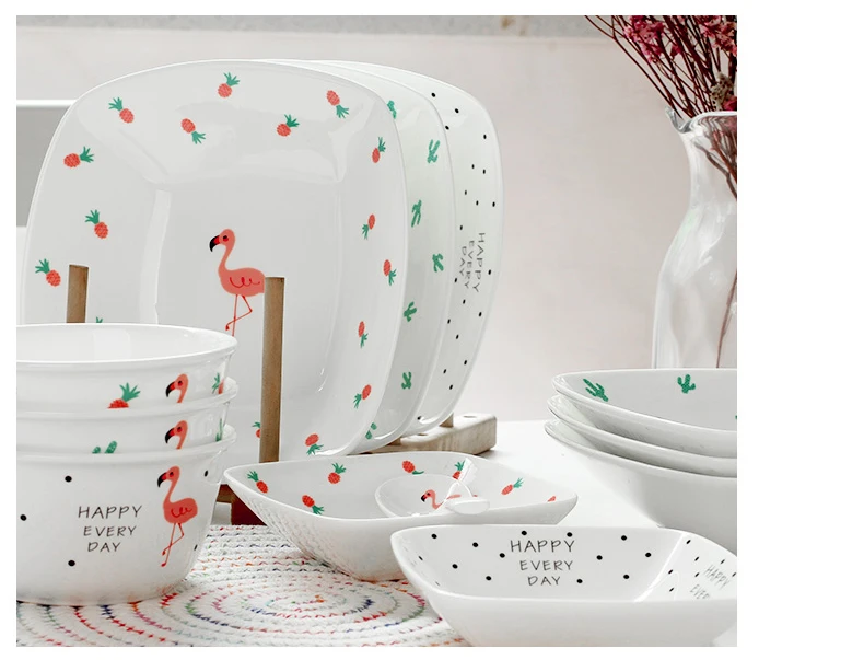 flamingo creative dish plate decorative (7)