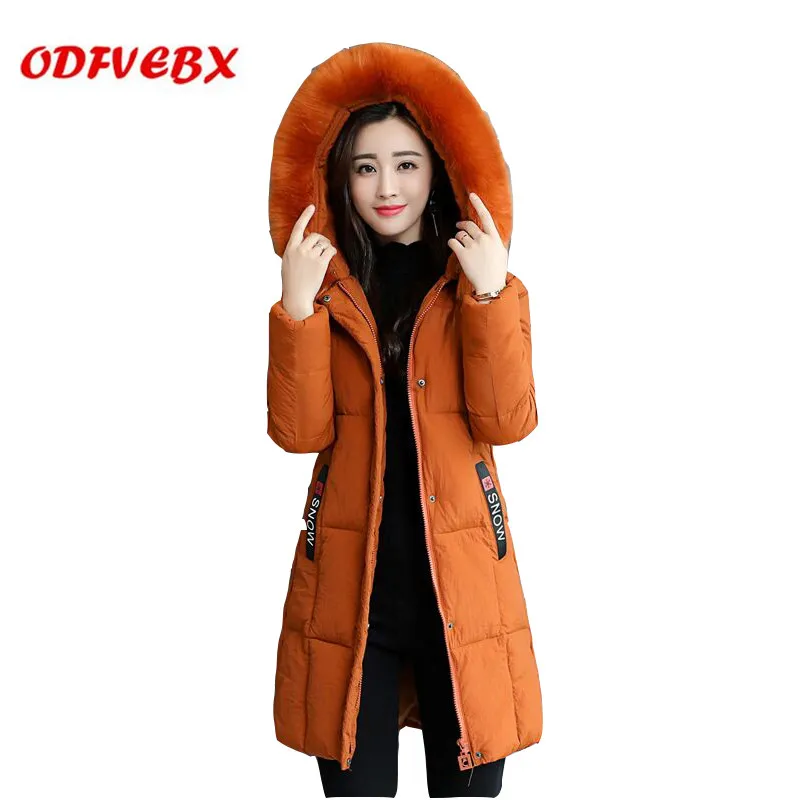 #*Cheap Winter cotton jackets female 2019 new medium long down jacket cotton coats ladies large fur collar thicken hooded jacket women