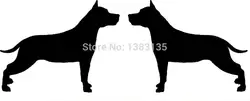 2 американский стаффордширский терьер собака правой и левой силуэт автомобиля Стикеры для грузовиков двери виниловая наклейка 9 Цвета