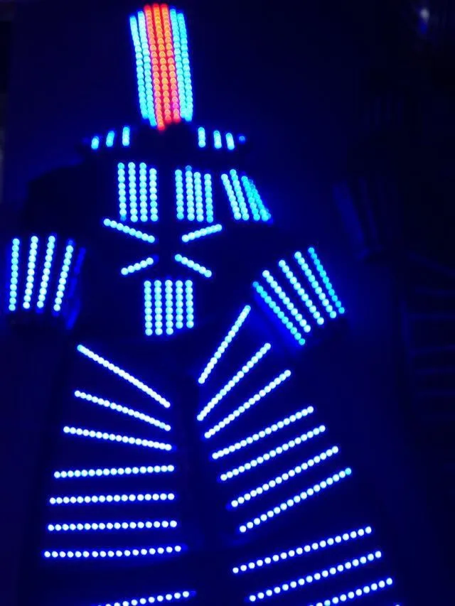 RGB загорается светодиодный костюм/LED Костюмы/Легкие костюмы/LED Робот костюмы/kryoman робот/David guetta робот костюм