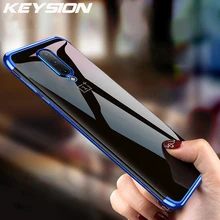 KEYSION Case for Oneplus 7 Pro Case Luxury Transparent Bumper TPU Silicone Shockproof Anti-slip Plating Cover Case for Oneplus 7