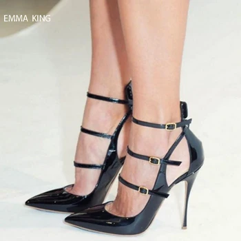 

Sexy Buckle Strap Gladiator Sandals Women Pumps Zapatos De Mujer Women Shoes Pointed Toe Thin High Heels Ladies Shoes Stilettos