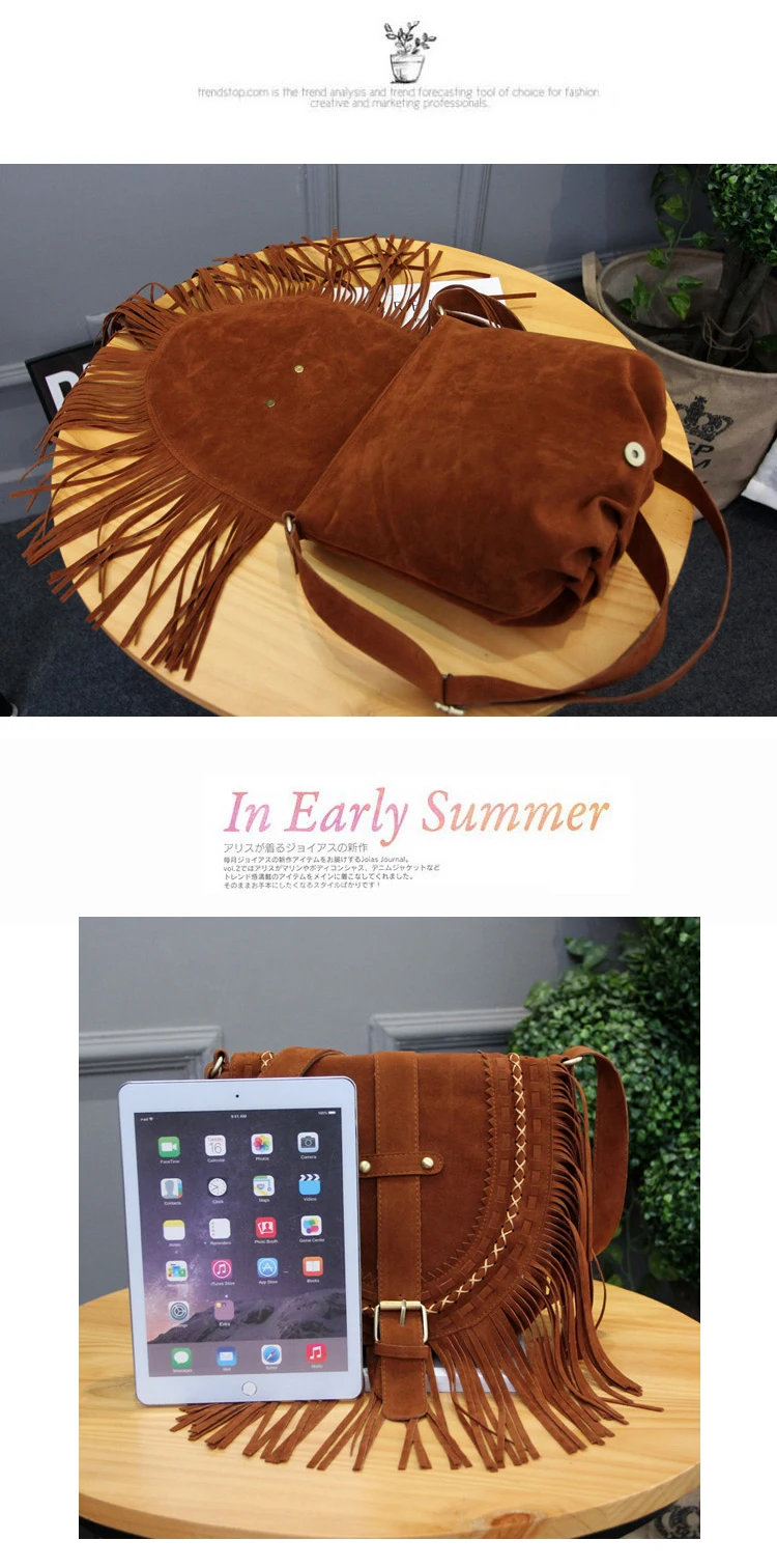 Fringe Tassel  Women Fringed Messenger Bag  shoulder bag Boho Hippie Gypsy Bohemian Tribal Ibiza Style Cross body Bag (12)