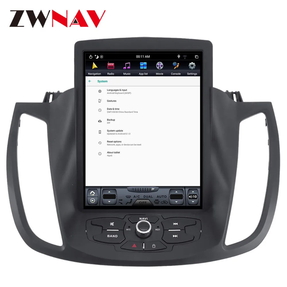 Best PX6 4GB RAM Tesla style Android 8.1 Car GPS Navigation For Ford KUGA 2013+ head unit multimedia auto radio tape recorder 5