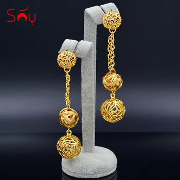

Sunny Jewelry Exquisite Jewelry Long Drop Dangle Earrings Metal Ball Earrings Romantic Wedding Jewelry Earrings For Women Gifts