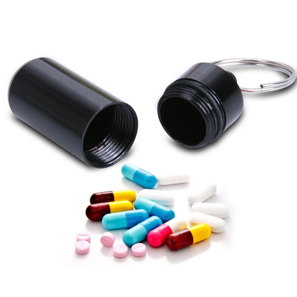 Открытый ящик для таблеток, органайзер, водонепроницаемый, герметичный, алюминиевый сплав, медицинский ящик, держатель для лекарств, брелок, контейнер, безопасные инструменты для выживания