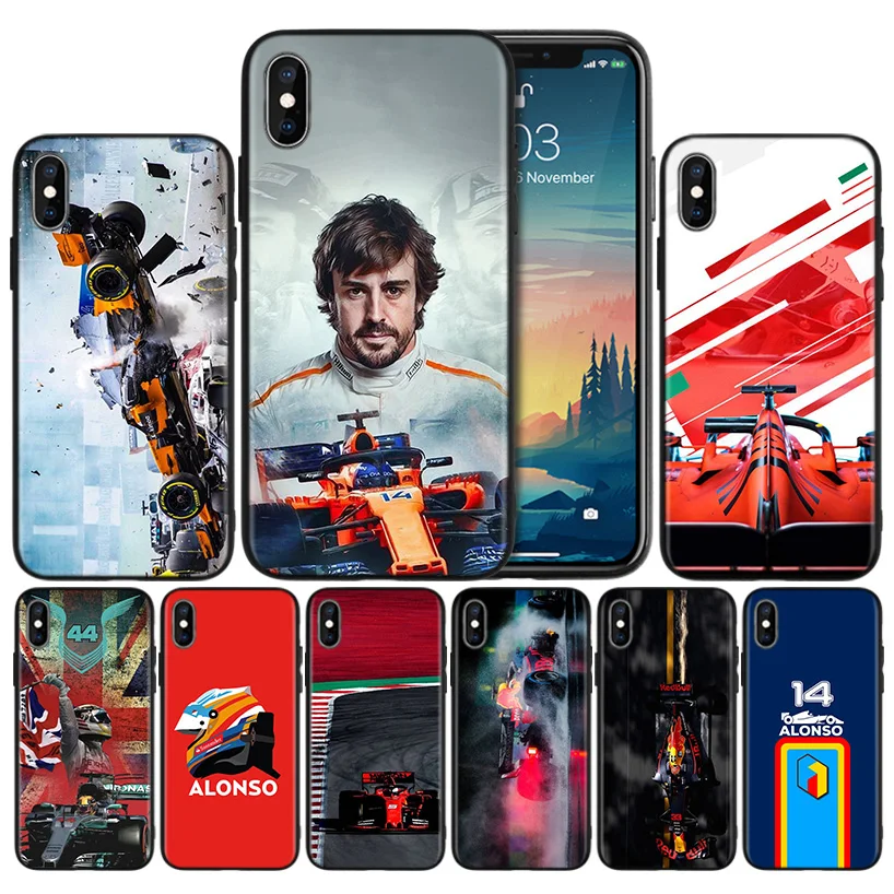 

Fernando Alonso TPU Black Silicone Case Cover for iPhone 7 8 XS Max XR X 6 6S 5 5C 5S SE Plus