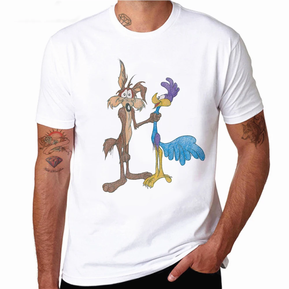 Wiley Coyote футболка для мужчин Looney Tunes Road Runner с надписью Забавный мультфильм мужские