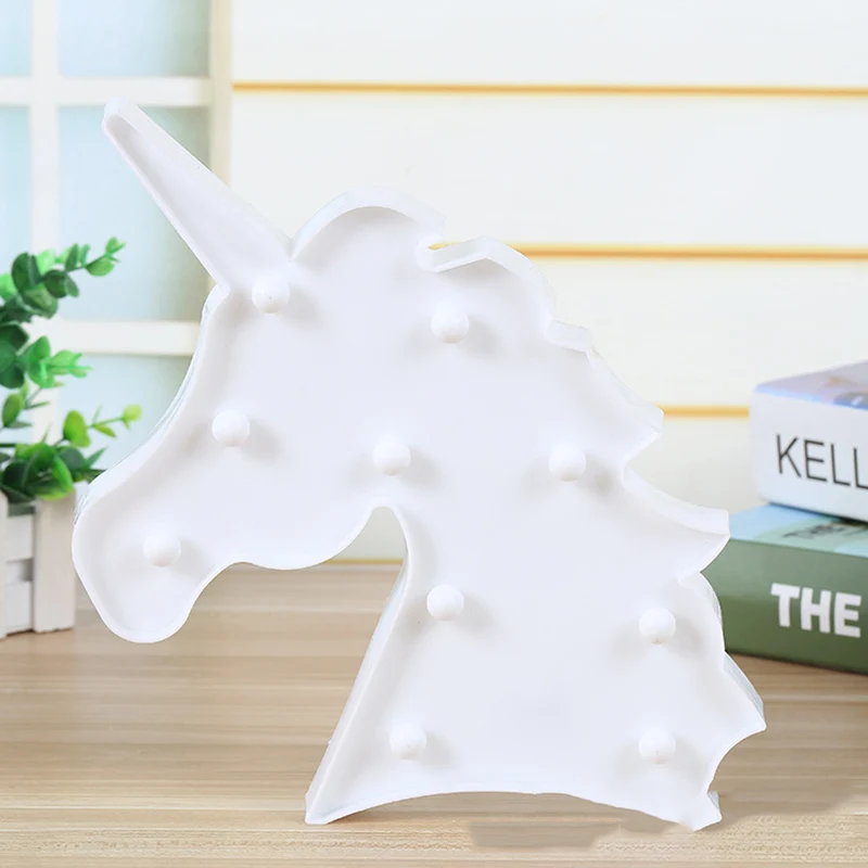  Night Light Unicorn Lamp LED Unicornio Head Children's Night Light 3D Colorful Lamps For New Year G - 32858002062