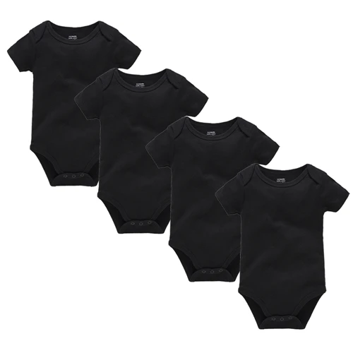 2019 Blank Baby Clothes Solid Design Short Sleeve Cotton Summer Baby Rompers Newborn Baby Boys