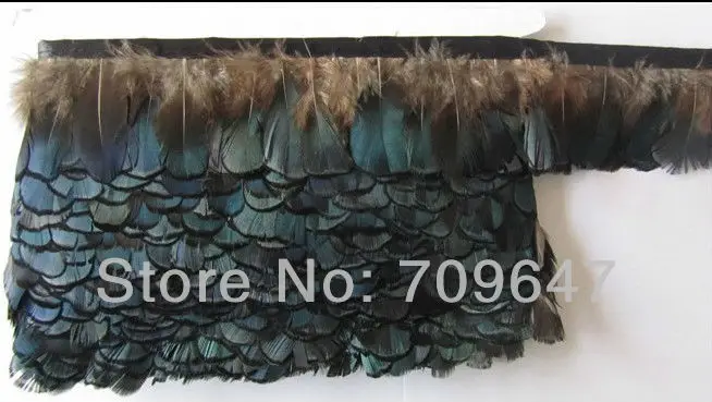 Wholesale! 10yards/lot Height 5-6CM Lady Amherst Pheasant Feather Fringe Natural Blue Color jewellery making feathers | Дом и сад