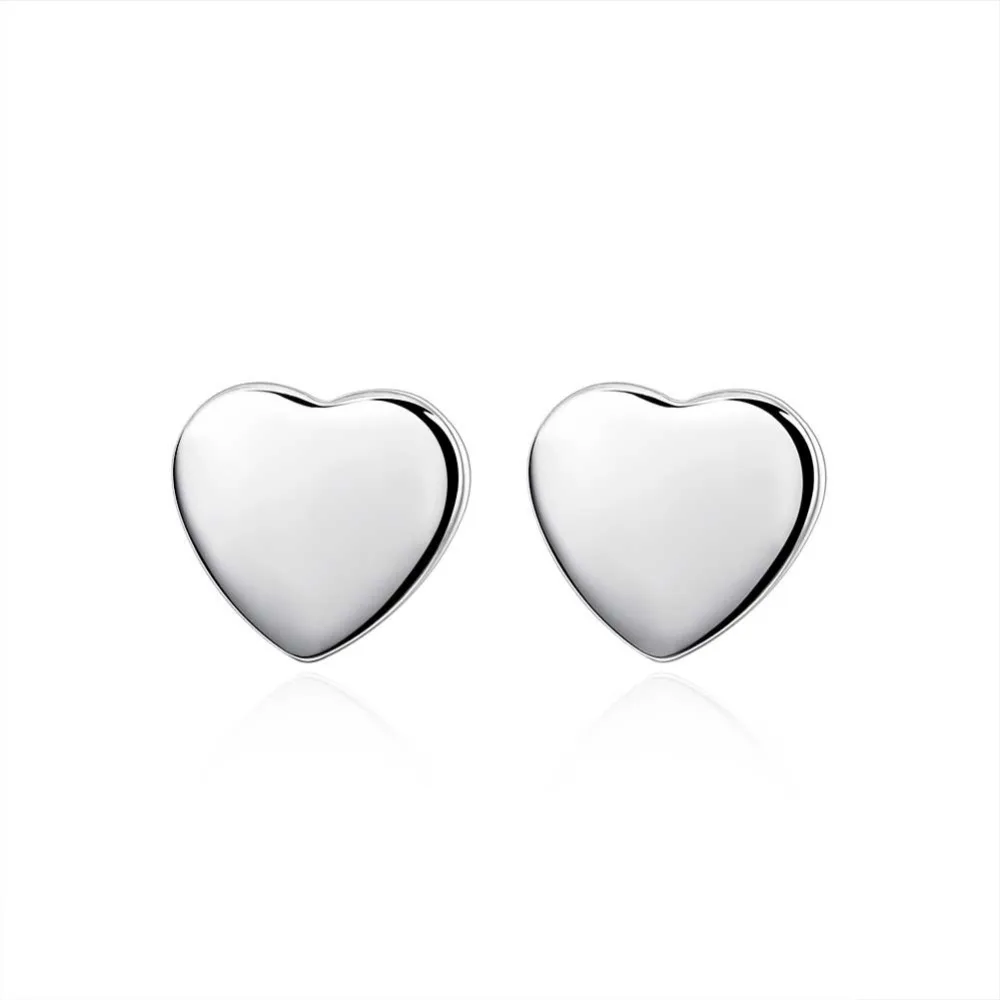 

Hot selling 925 stmaped silver plated love heart earrings,Fashion Women JEWELRY earrings silver 14mm heart charm earrings