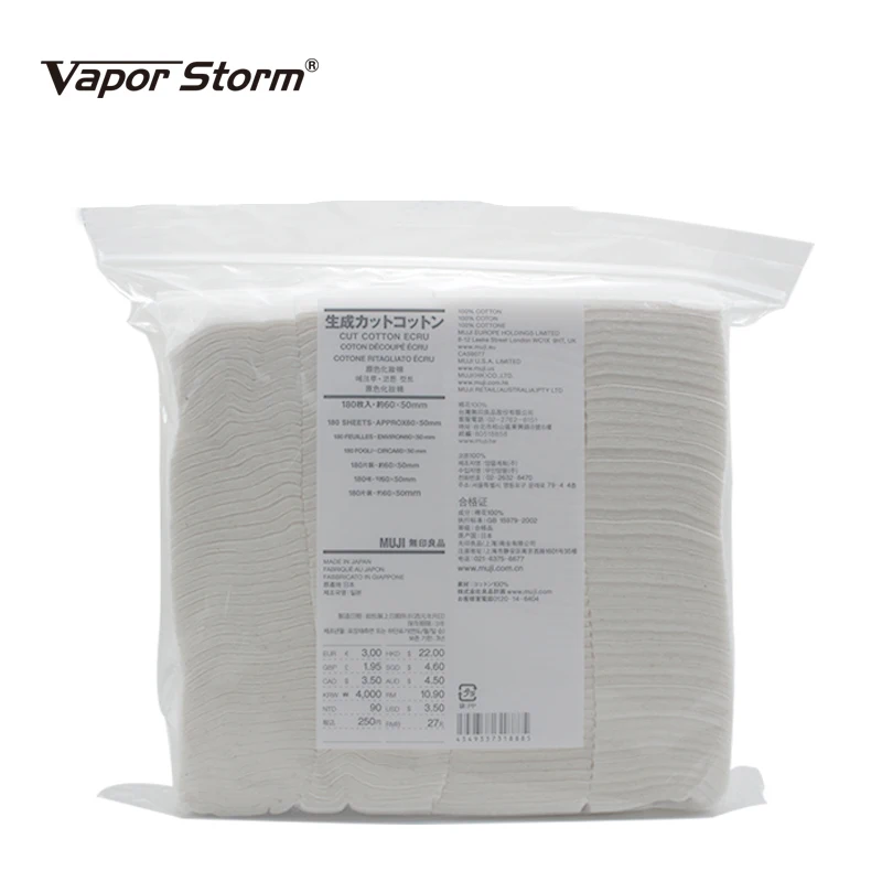 Vapor Storm Rda Cotton Organic Vape Rba Cotton For DIY Rba