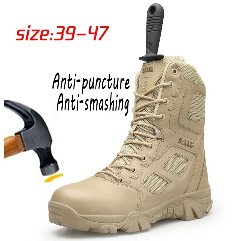 

Sycatree 2019 New Men's Military Army Tactical Boots Outdoor Waterproof Side Zip Hiking Hunting Shoes Safty boots (size:39-47)