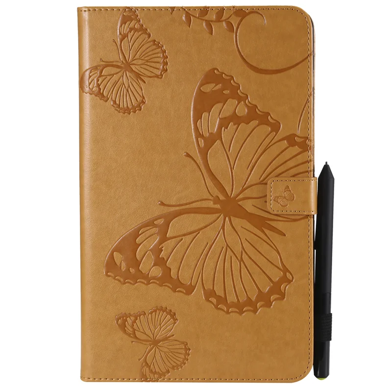 3D Butterfly Embossed Tablet Stand Case For Galaxy Tab A6 10.1 2016 SM-T580 T585 Magnetic Flip PU Leather Cover Sleeve + Stylus (35)