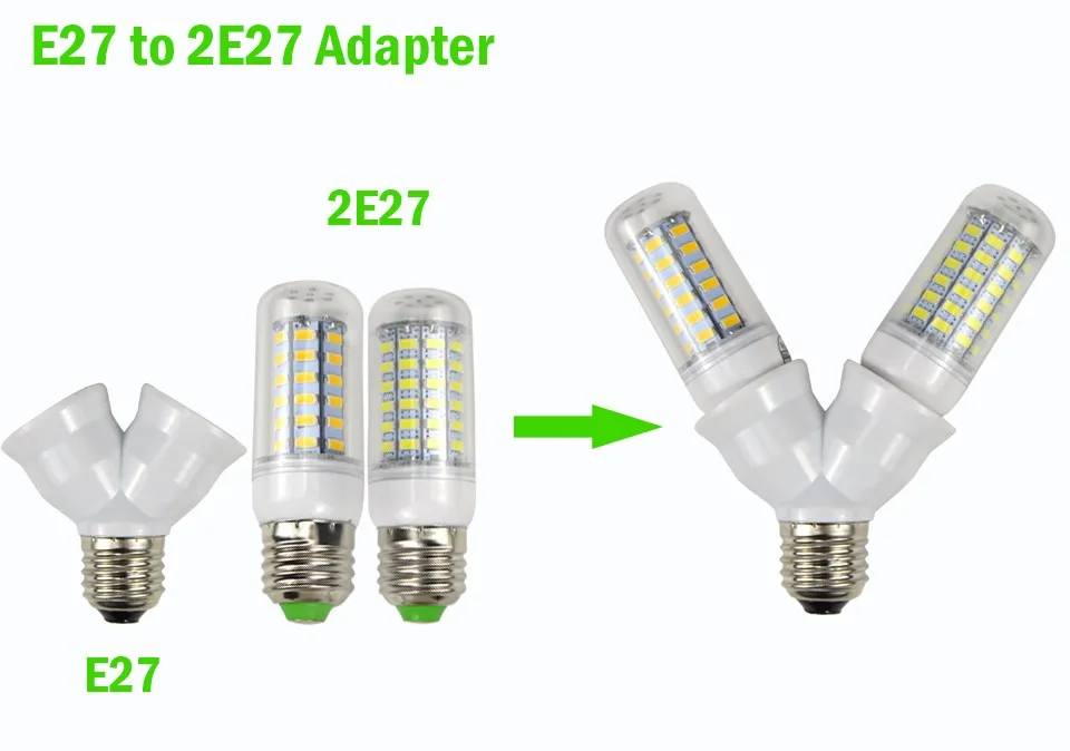 1 шт. Y Форма E27 до 2 E27 держатель лампы конвертер Кукуруза лампы базы Тип преобразование гнезда 2E27 сплиттер адаптер