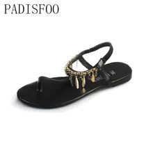 2017 D’été Femmes sandales appartements Perlé Paillettes Sandales Romaines Bohème Mode Femmes Sandales Doux Bling sandales. CLL-507