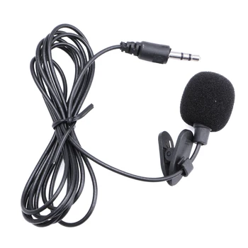

New 3.5mm Clip On Mini Microphone Lapel Tie Hands Free Lavalier Mic For Laptop PC BK