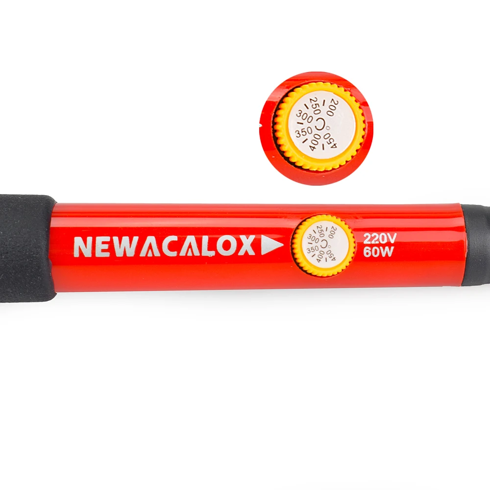 Электрический паяльник NEWACALOX, 220 В/110 В, 60 Вт, паяльная сварочная станция с регулируемой температурой+ 5 паяльных наконечников