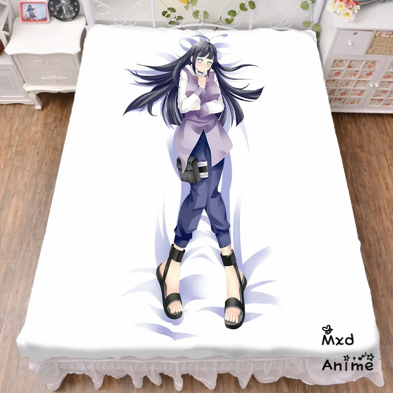 Japanese Anime Naruto Hinata Hyuga Bed Sheet Throw Blanket Bedding 