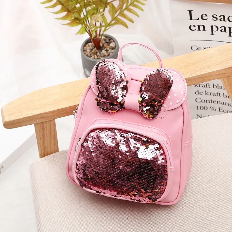 

2019 New Mini laser kids bag Sequin school bags PU children's backpack holographic school backpack for girls mochila escolar