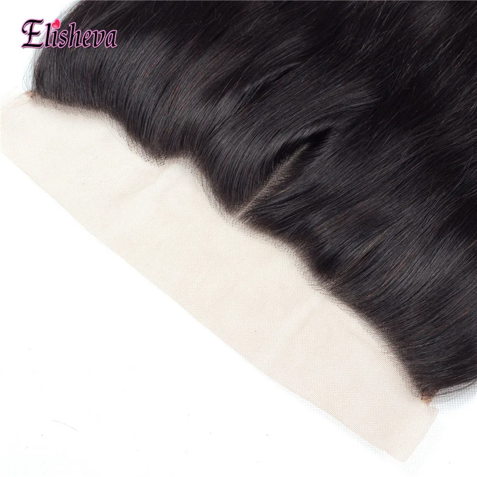 Elisheva бразильские прямые волосы 3 пучка с фронтальной не Реми человеческие волосы уха к уху Натуральные Цветные пучки с закрытием 13x4