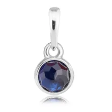 CKK Beads 925 Sterling-Silver-Jewelry Birthstone September Droplet Silver Pendant Charms Fits Bracelet Beads for Jewelry Making