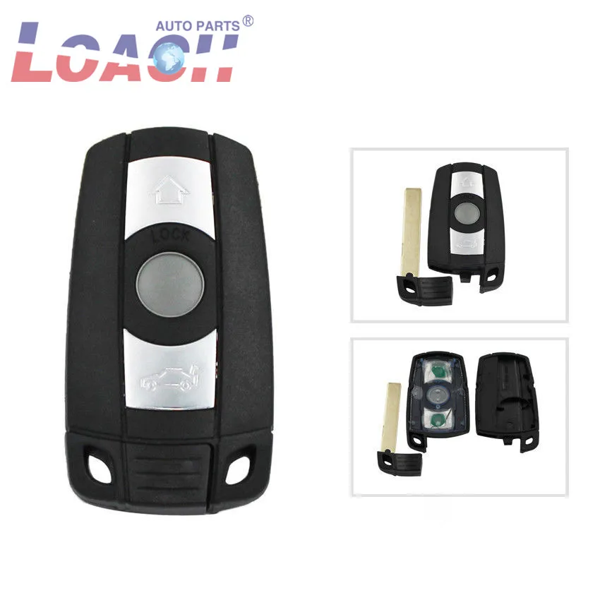 

Remote Smart Car Key Case Cover shell Blade Fob For BMW 1 3 5 6 Series Smart E90 E91 E92 E60 3 Button With logo