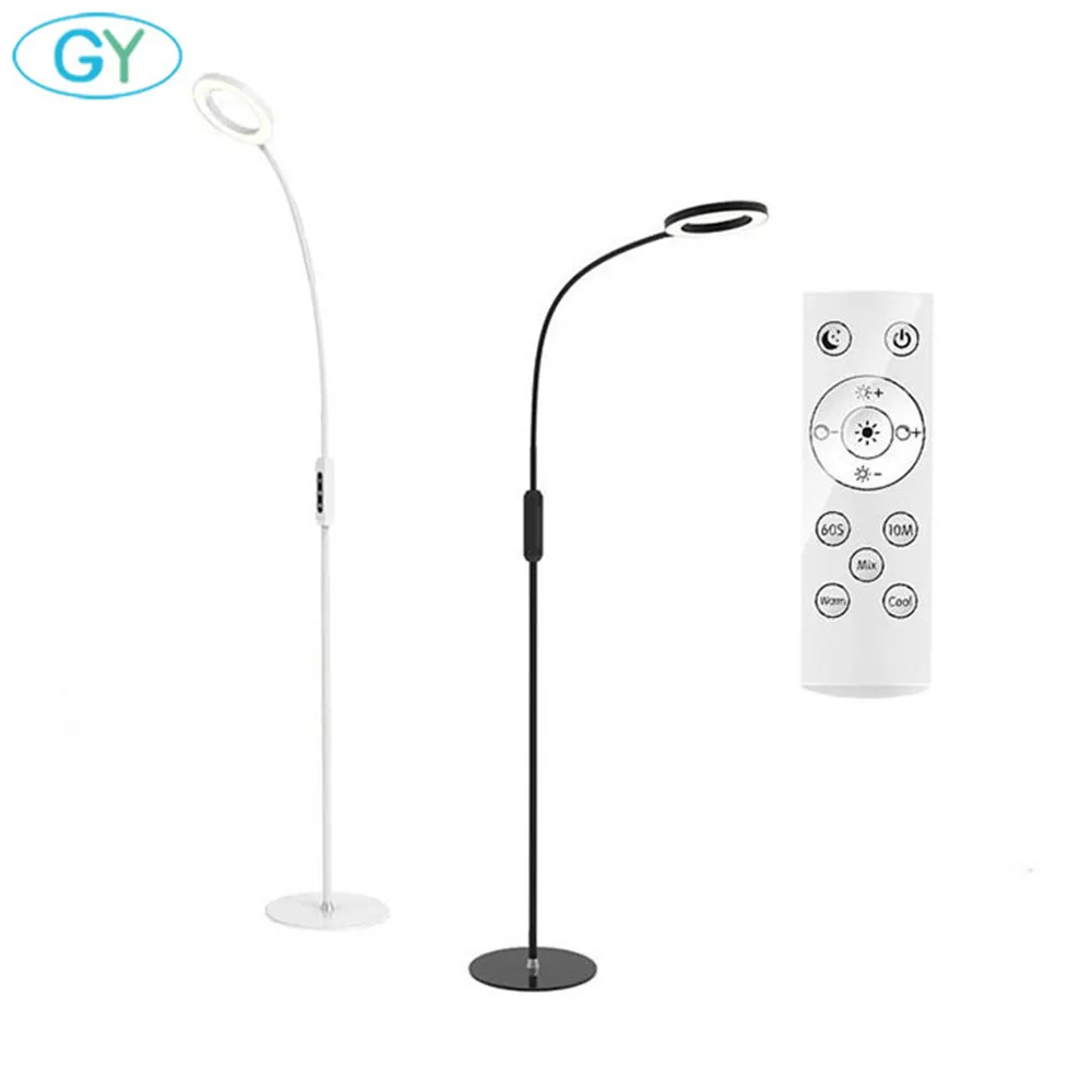 

Black White 10W remote led Floor Lamp Gooseneck adjustable led stand lighting for home reading touch dimming children panio lamp