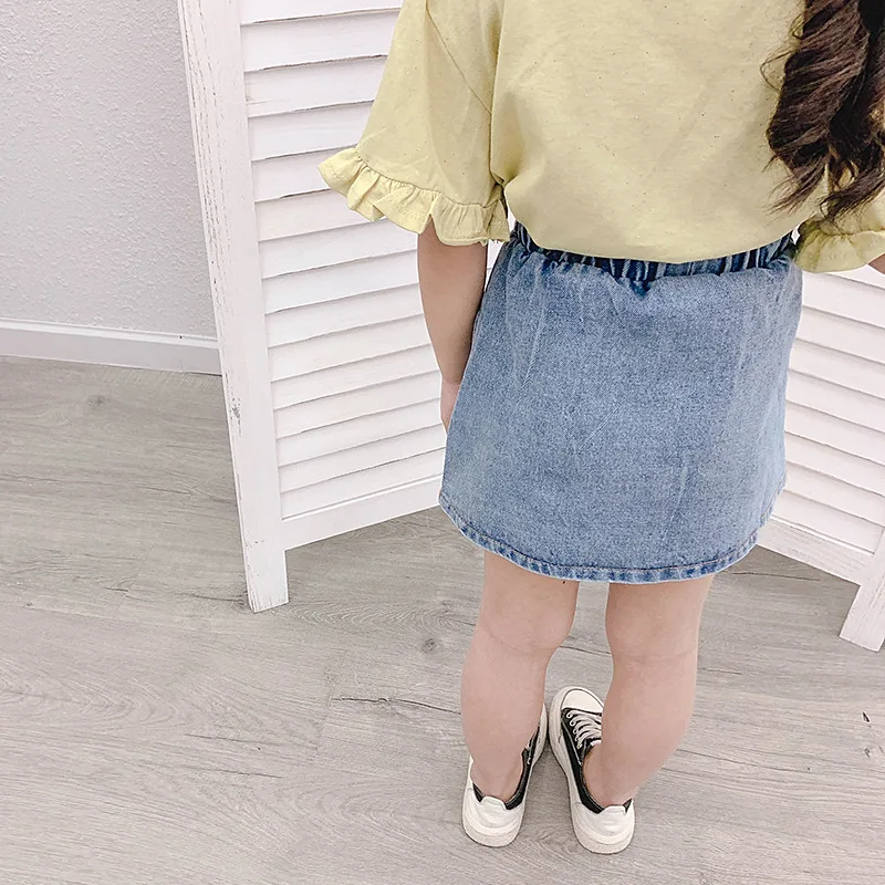 Baby Girls Jeans Skirt 2019 New Summer Spring Denim Blue A-line Bowknot High Waist Skirt Toddler Clothes Fashion Kids Skirts