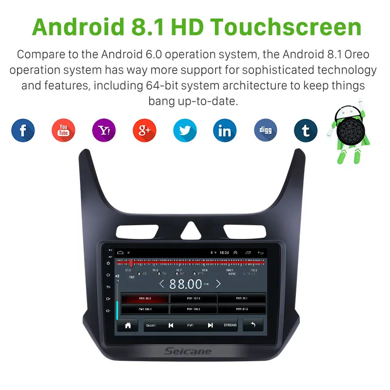 Cheap Seicane 2 din Android 8.1 9 inch Car GPS Radio Unit Player for 2016 2017 2018 chevy Chevrolet cobalt support Carplay Digital TV 2