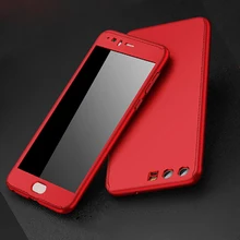 

Anti-Knock 360 Full Body Protection Red Hard Case For Huawei P9 P10 Lite P9 P10 Plus Hard Case For Huawei Mate 8 9 10 Lite Case