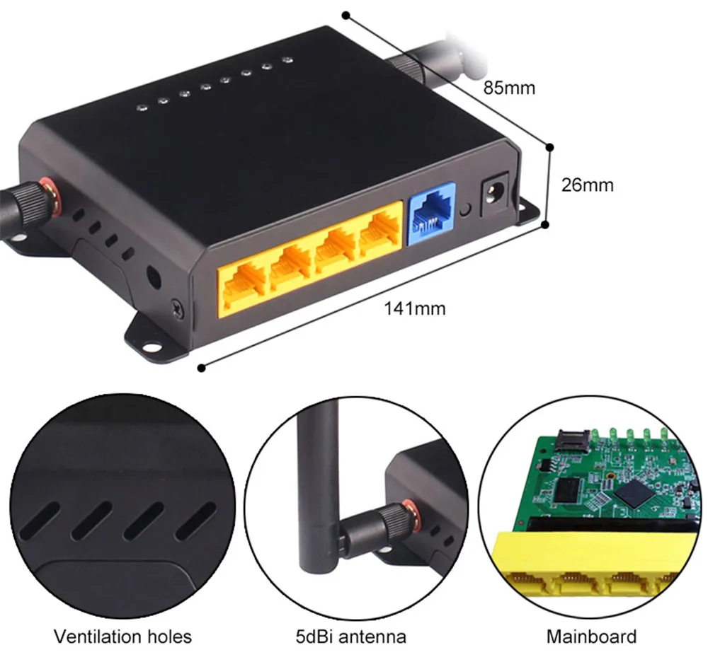 OpenWrt английская прошивка 2,4G Wifi повторитель 300 Мбит/с Высокая мощность через стену беспроводной маршрутизатор сильный Wifi сигнал с 5dBi антенной