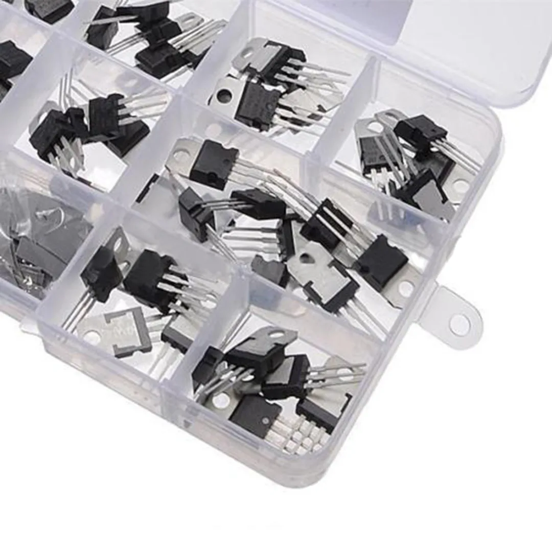 70pcs/set L7805-LM317 Transistor Kit Voltage Regulator + 100pcs Insulated Caps with Box