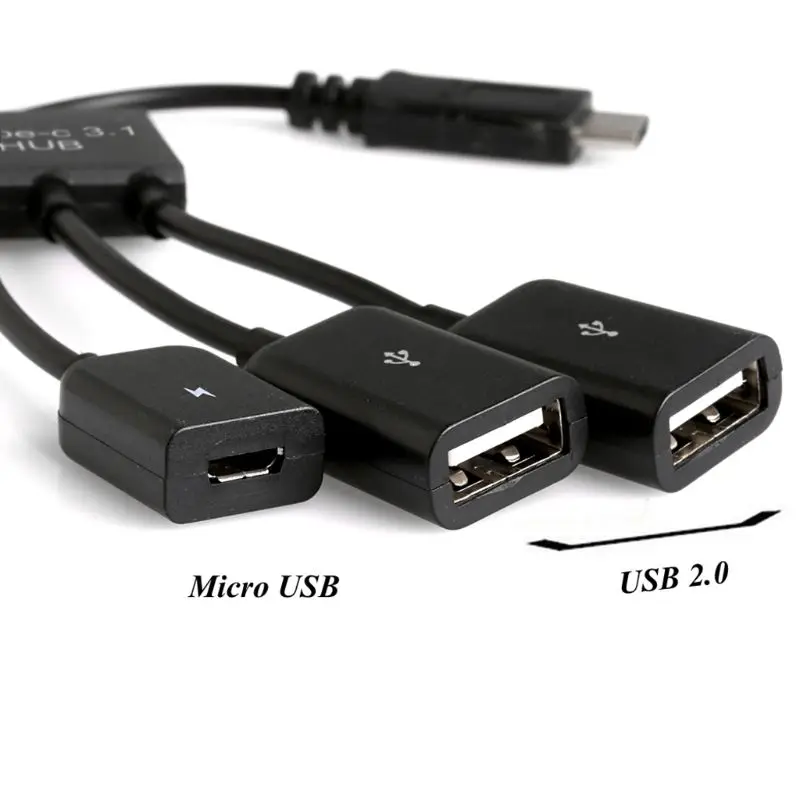 3in1 USB 3 1 кабель с разъемами типа C и Micro 2 0 Мощность зарядки хоста OTG концентратор