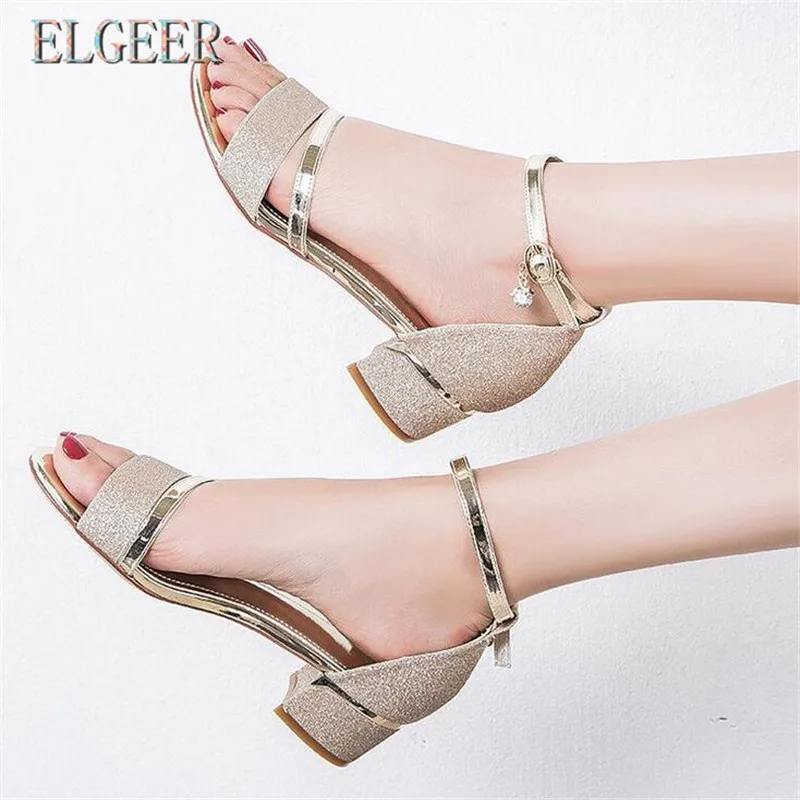 

Fashion open toe leg straps women's sandals 2018 summer new thick with high-heeled Sexy elegant Heel fashion women sandals shoes