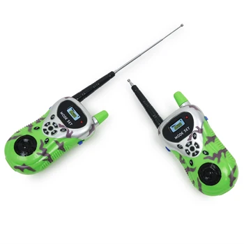 2 x Kids Plastic Two-Way Radio, Electronic Walkie Talkie Interphone Kids Toy Set for Long Way Communication - Green 1