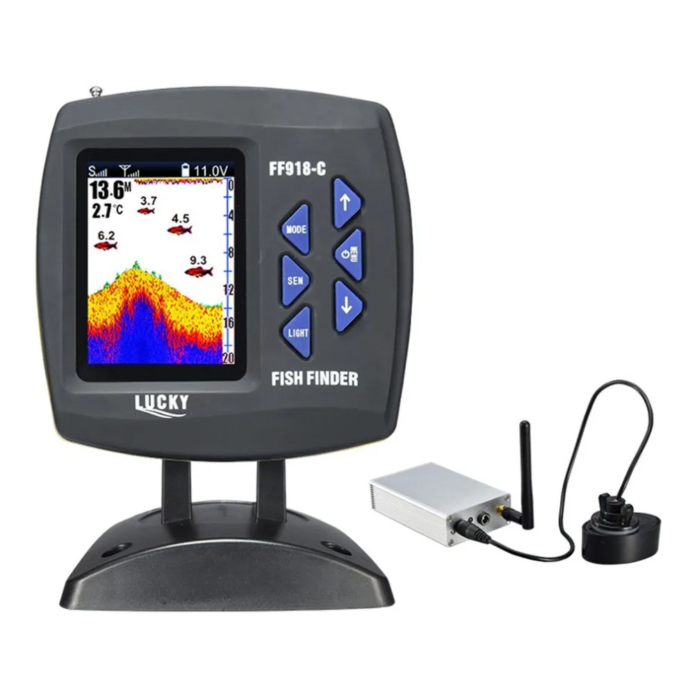Lucky اللاسلكية صياد السمك مع 3.5 بوصة LCD عملية كشف صدى 328ft/100 m عمق كاميرا تحت الماء معدات صيد الأسماك FF918CWLS