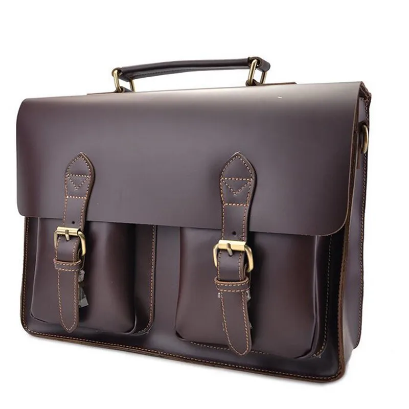 

Steelsir New Foreign Trade Import Men Crazy Horse Leather Men Business Briefcase 16 Inches Big Capacity Laptop Bag 1061