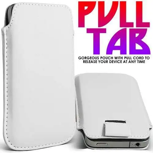 Tab Push& Pull из искусственной кожи чехол для Apple iPhone 4 4S 5C 5S Xiaomi 2S Ультратонкий чехол для телефона - Цвет: Белый