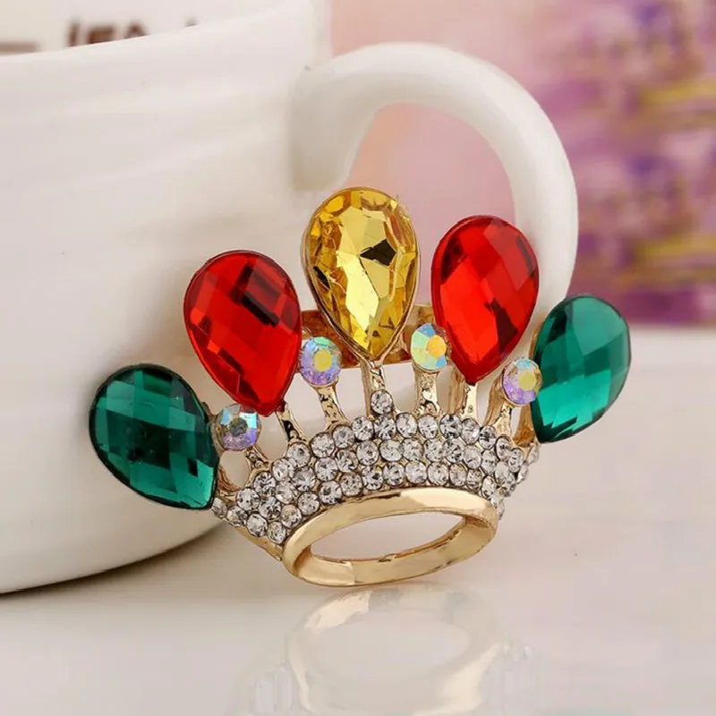 

Brooch pin Europe and America hot-selling rhinestones drop crown brooch